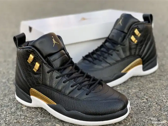 Rep LUCY Gold-White Black Retro 12 Air Jordan AO6068-007 'Reptile' Metallic 0426